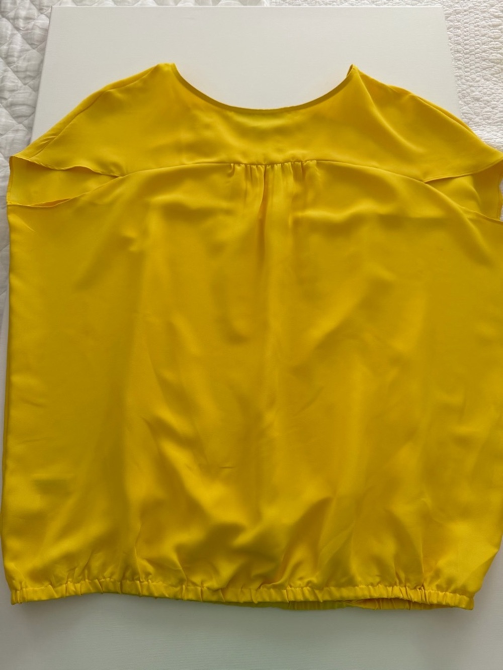 LOFT Yellow Short Sleeve Blouse